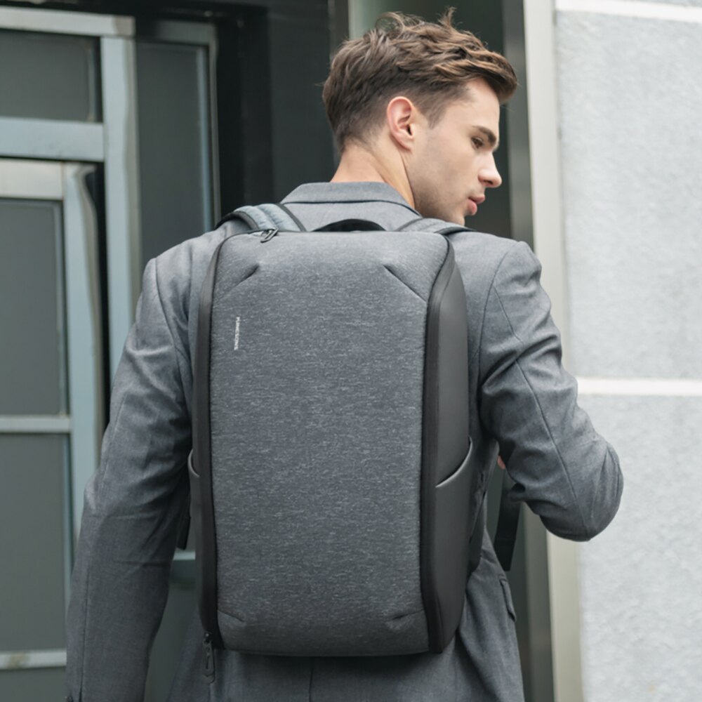 Rucsac laptop 15.6", structura 3D pliabila, cu port incarcare USB, Kingsons, 48x28x16 cm, Albastru
