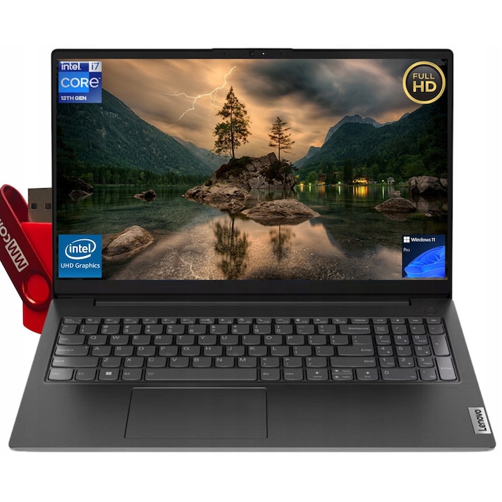 Laptop Lenovo V15 G4 IRU, Intel Core i7, 8 GB 512 GB SSD, 15.6 " Full HD 1920 x 1080 TN, Intel UHD Graphics, 3200 MHz, Windows 11 Pro