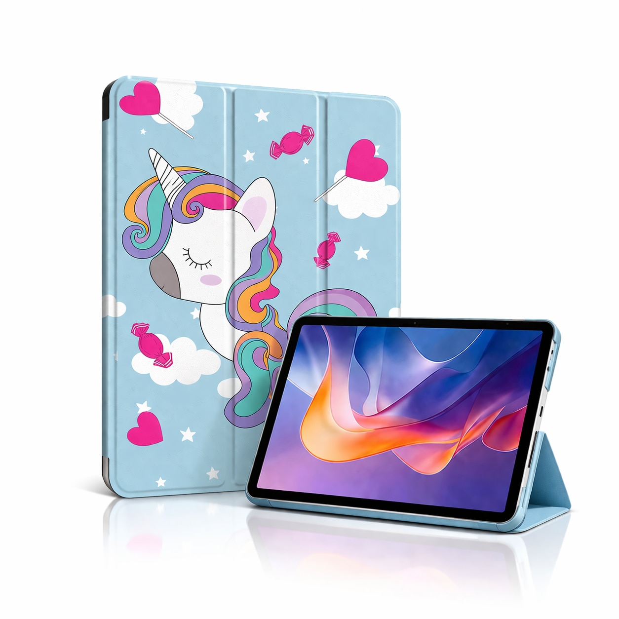 Husa tableta StandPro pentru Apple iPad Air 13 (2024) / Air 13 (2025) / Air 13 (2026), Protectie 360°, Carcasa Rigida, Piele ECO, Anti-soc si Anti-zgarieturi, Unicorn