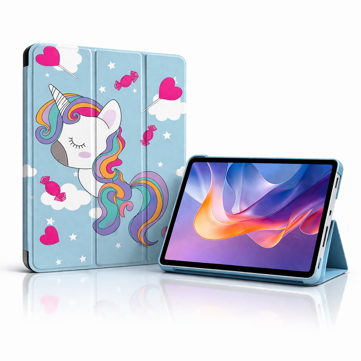 Husa tableta StandPro pentru Apple iPad Air 13 (2024) / Air 13 (2025) / Air 13 (2026), Protectie 360°, Carcasa Rigida, Piele ECO, Anti-soc si Anti-zgarieturi, Unicorn