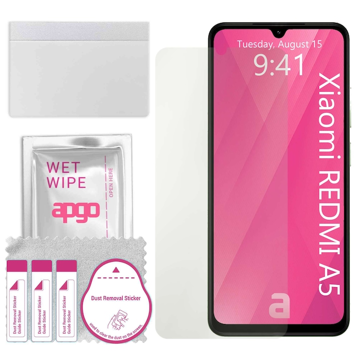Folie de protectie MAT MATTE apgo pentru Xiaomi Redmi A5 – autoadeziva, afisare completa, hidrogel, anti-zgarieturi, full glue, 5D
