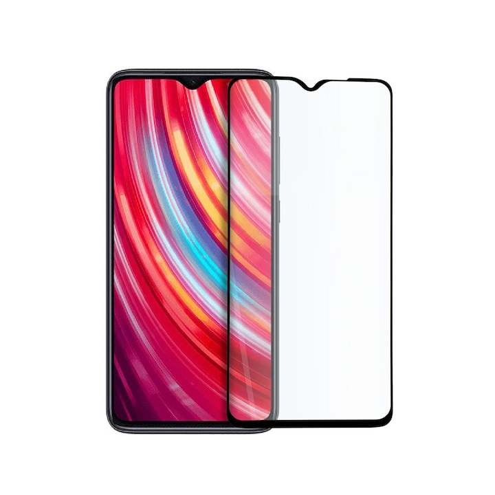 Folie de Sticla pentru Xiaomi Redmi Note 8 Pro, Full Glue, Full Cover, Negru