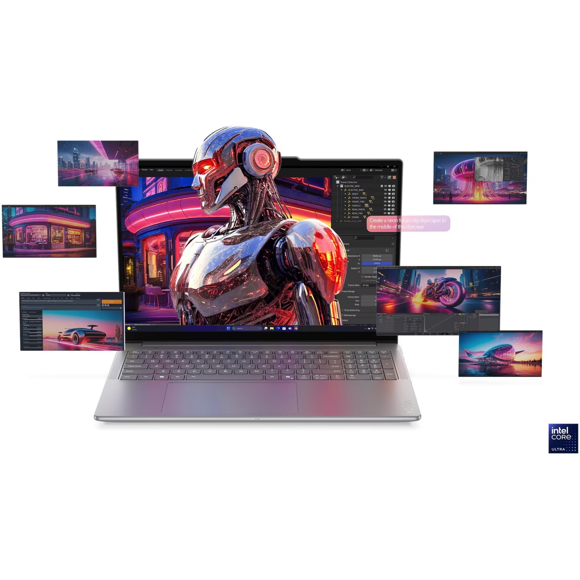 Laptop Lenovo Yoga Pro 9 16IAH10 cu procesor Intel® Core™ Ultra 9 285H pana la 5.4GHz, 16" 3.2K, OLED, 120Hz, 64GB LPDDR5x RAM, 2TB SSD, NVIDIA® GeForce RTX™ 5070 8GB GDDR7, Windows® 11 Home, Luna Grey, 3y on-site Premium Care
