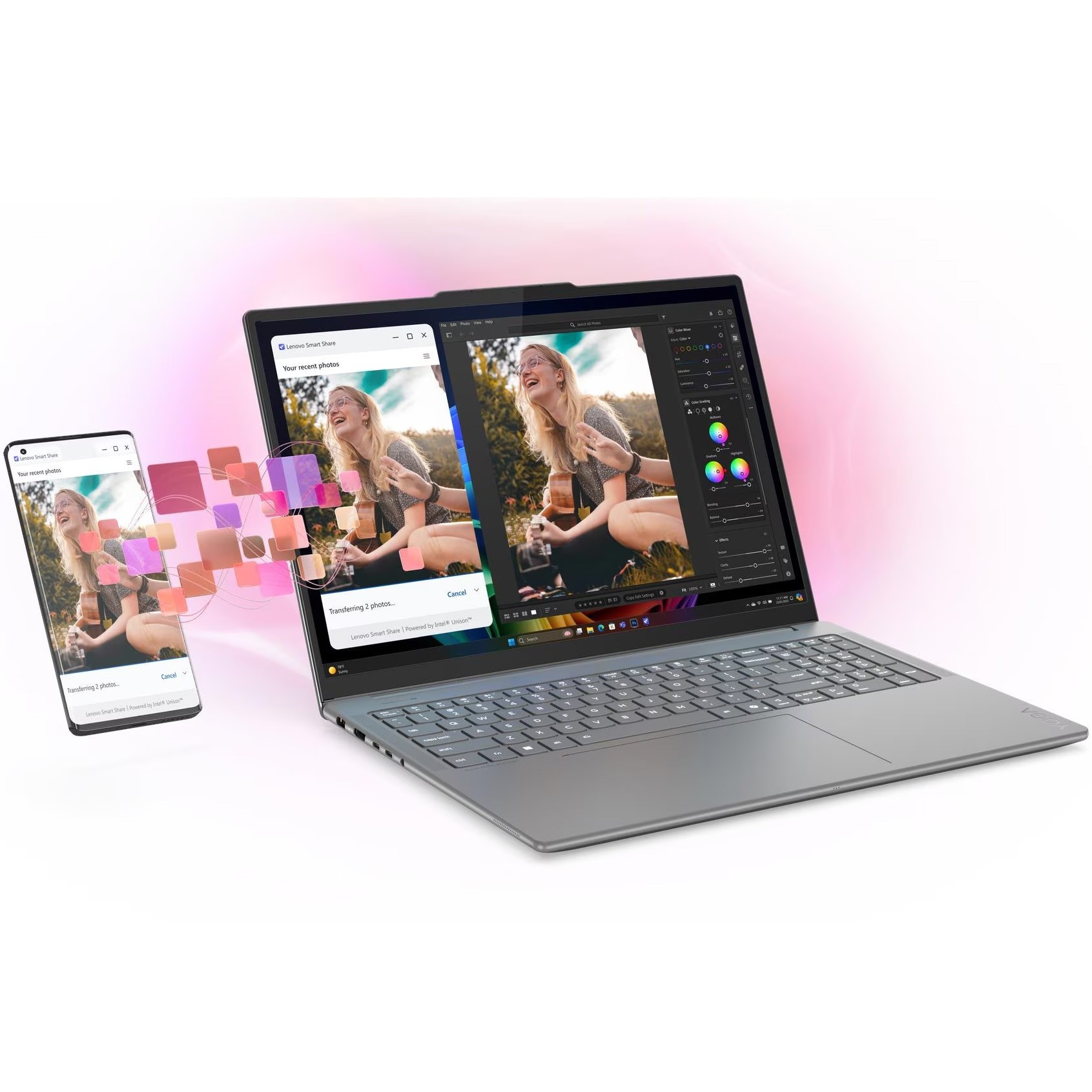 Laptop Lenovo Yoga Pro 9 16IAH10 cu procesor Intel® Core™ Ultra 9 285H pana la 5.4GHz, 16" 3.2K, OLED, 120Hz, 64GB LPDDR5x RAM, 2TB SSD, NVIDIA® GeForce RTX™ 5070 8GB GDDR7, Windows® 11 Home, Luna Grey, 3y on-site Premium Care