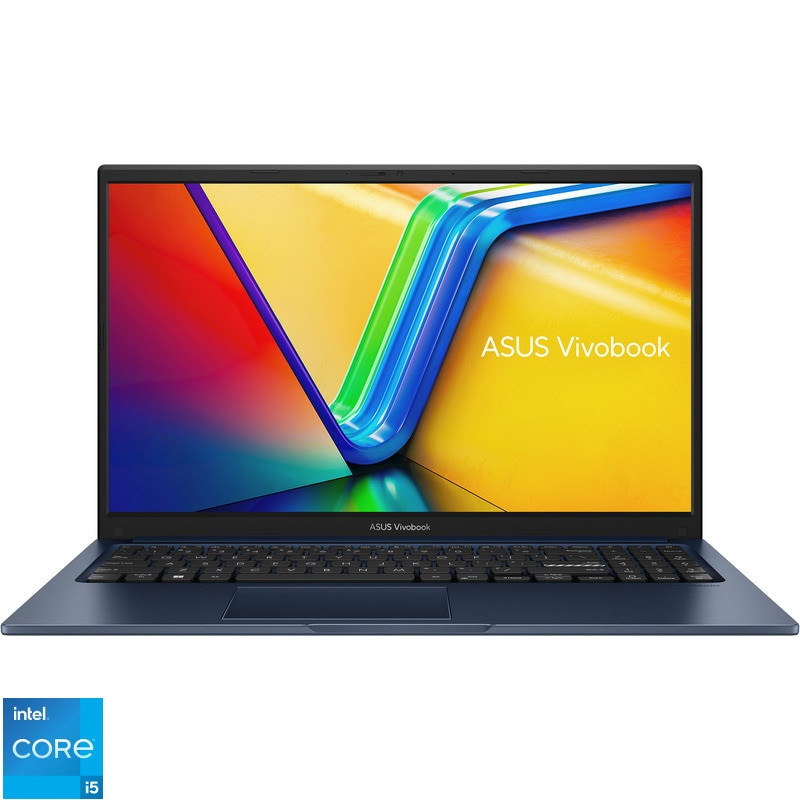 Laptop ASUS VivoBook 15, 15.6" Full HD, Intel® Core™ i5 1235U pana la 4.4 GHz, 16 GB RAM DDR4, 1 TB SSD, Intel Iris Xᵉ Graphics, Free Dos, Quiet Blue 1 TB