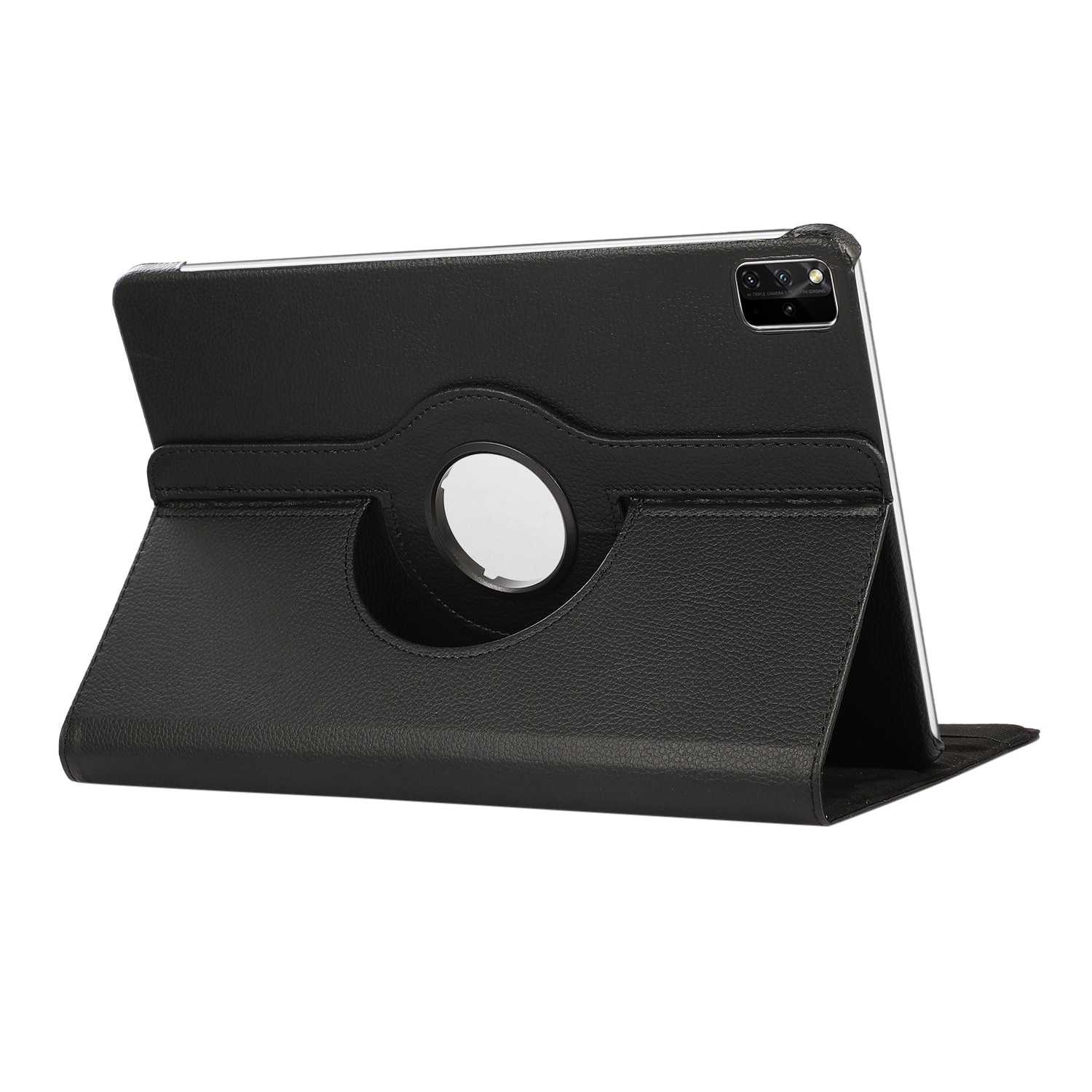 Husa tableta pentru Huawei MatePad SE 11, piele texturata litchi, design rotativ 360 grade, culoare neagra