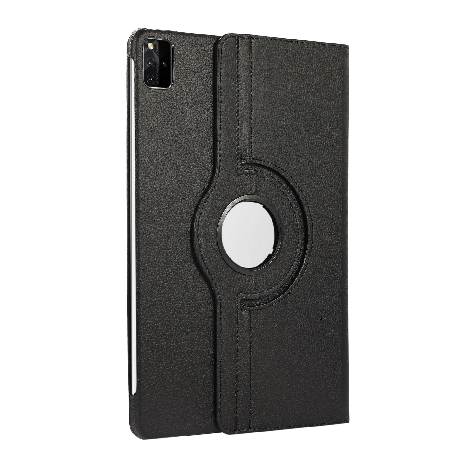 Husa tableta pentru Huawei MatePad SE 11, piele texturata litchi, design rotativ 360 grade, culoare neagra