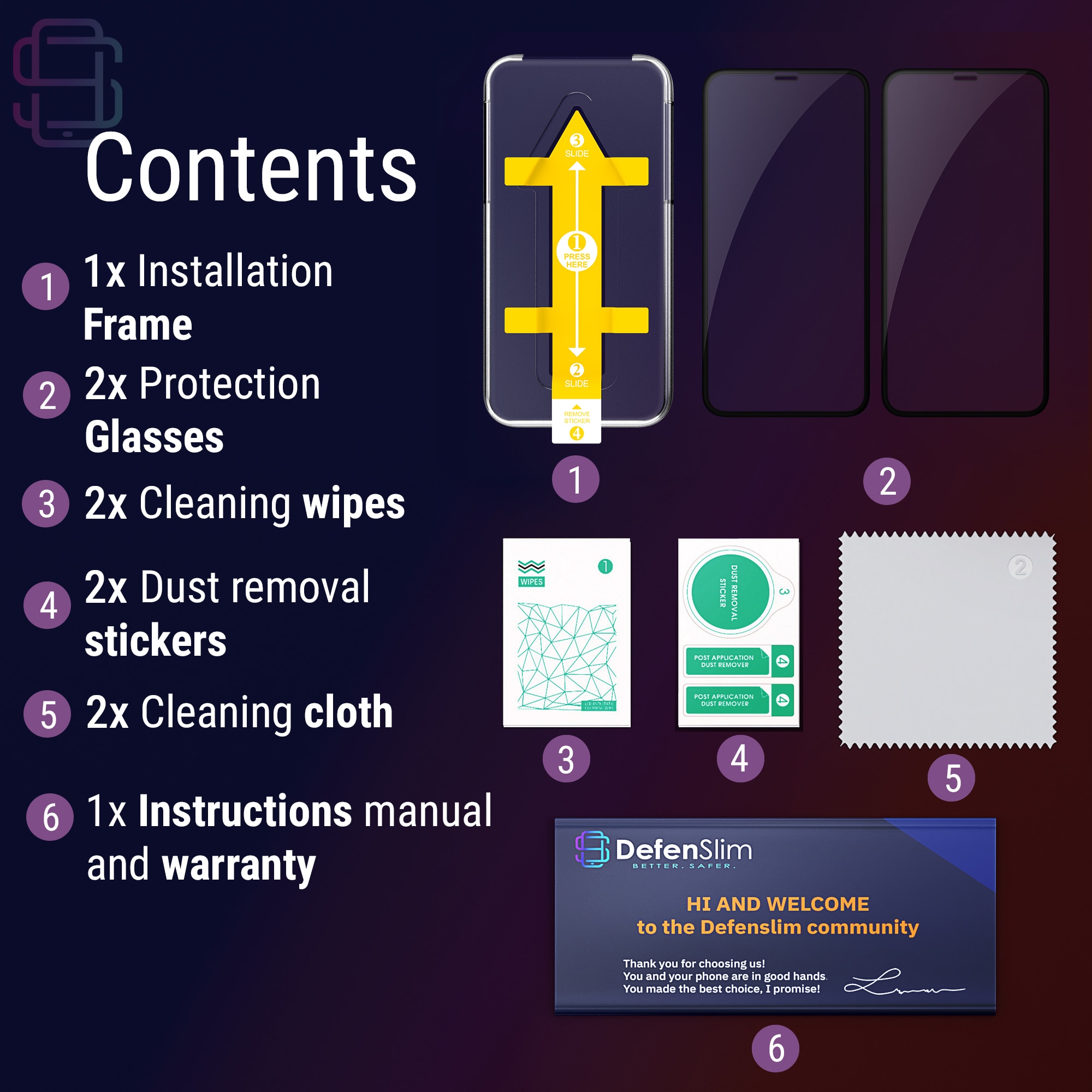 Set 2 Folii sticla pentru iPhone 11 Pro, Full Cover 3D, DefenSlim, instalare usoara si rapida cu dispozitiv de potrivire automata in 30 sec cu Easy Install Kit patentat, protectie telefon