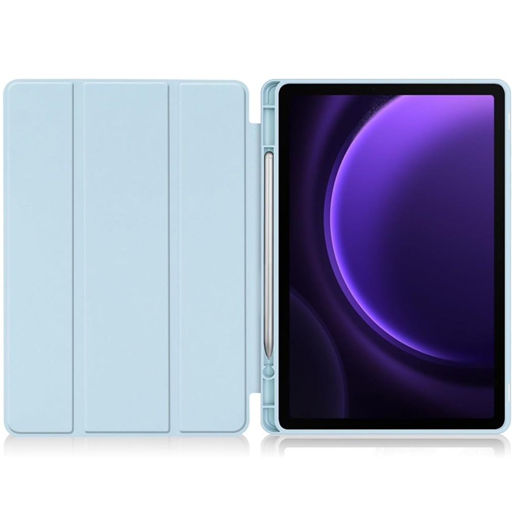 Husa compatibila cu Samsung Galaxy Tab S9, 11 inchi, Tip carte, Comando Tab Protect, Protectie completa, Functie Stand, Albastru Deschis
