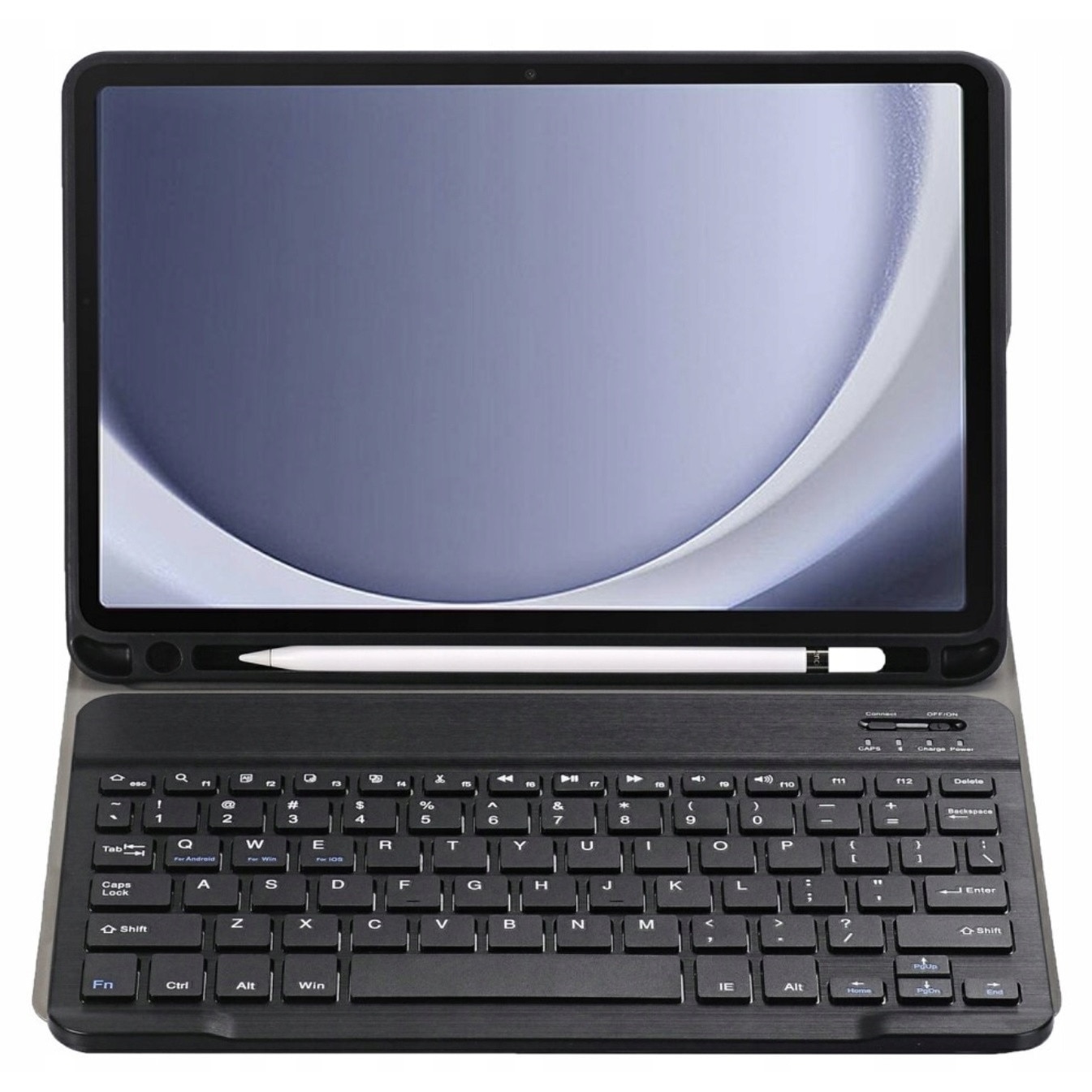 Husa keyboard pentru Samsung Galaxy Tab A9 8.7" 2023, negru, cu suport și conexiune Bluetooth