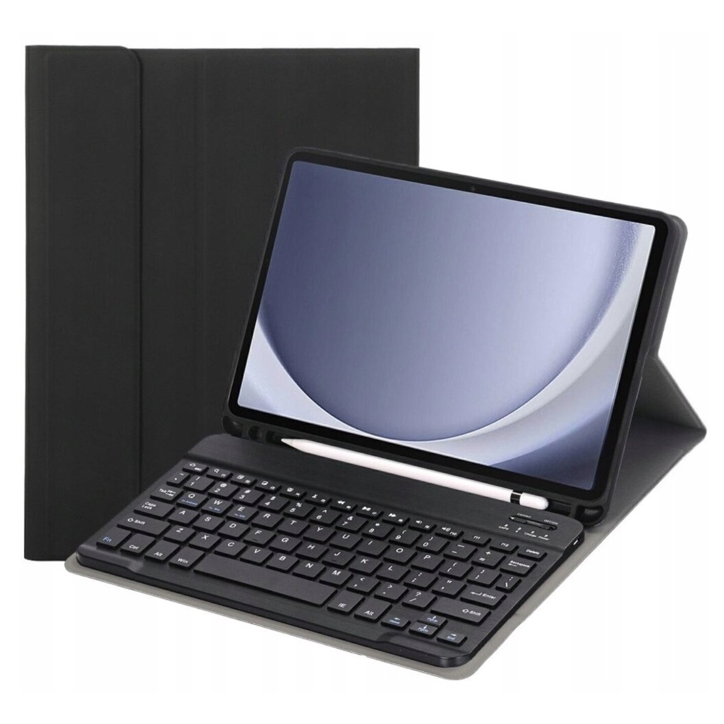 Husa keyboard pentru Samsung Galaxy Tab A9 8.7" 2023, negru, cu suport și conexiune Bluetooth