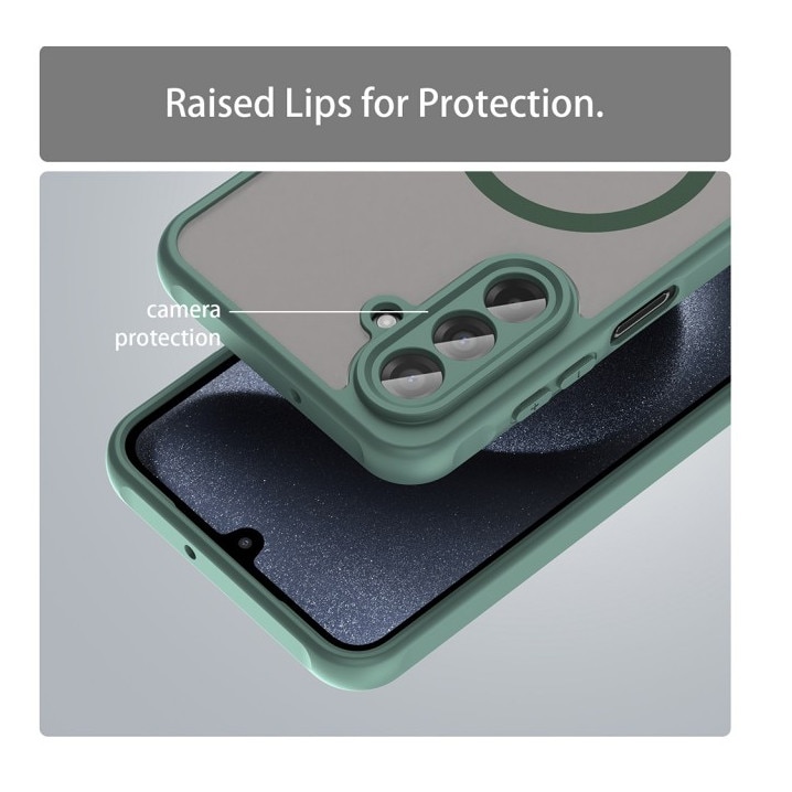 Husa Upzz® Halo Pentru Samsung Galaxy A17 5G, Magsafe, Protectie Camere si Colturi, Design Premium, Super Rezistenta, Verde