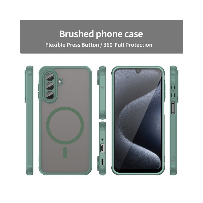 Husa Upzz® Halo Pentru Samsung Galaxy A17 5G, Magsafe, Protectie Camere si Colturi, Design Premium, Super Rezistenta, Verde