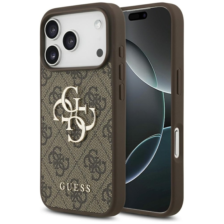 Husa pentru iPhone 17 Pro Max - Guess Hardcase 4G Big Logo - Maro