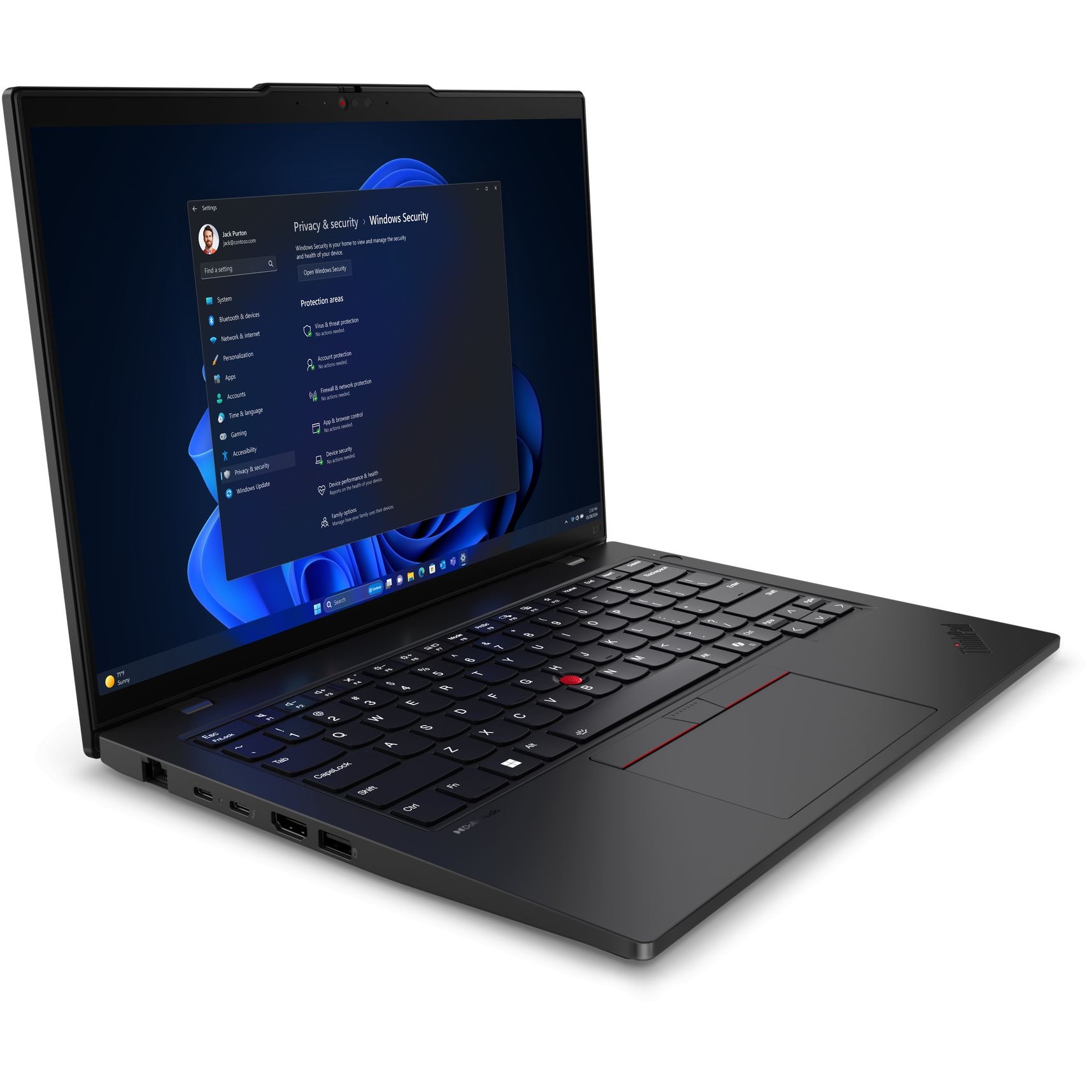 Laptop Lenovo ThinkPad L14 Gen 5 (Intel), 14" WUXGA 1920x1200 IPS 400nits Touch Screen, Intel Core Ultra 5 125U 12-core, 40 GB DDR5, 256 GB SSD m2 PCIe, Intel Graphics, Windows 11 Pro, 1.40 kg. Black