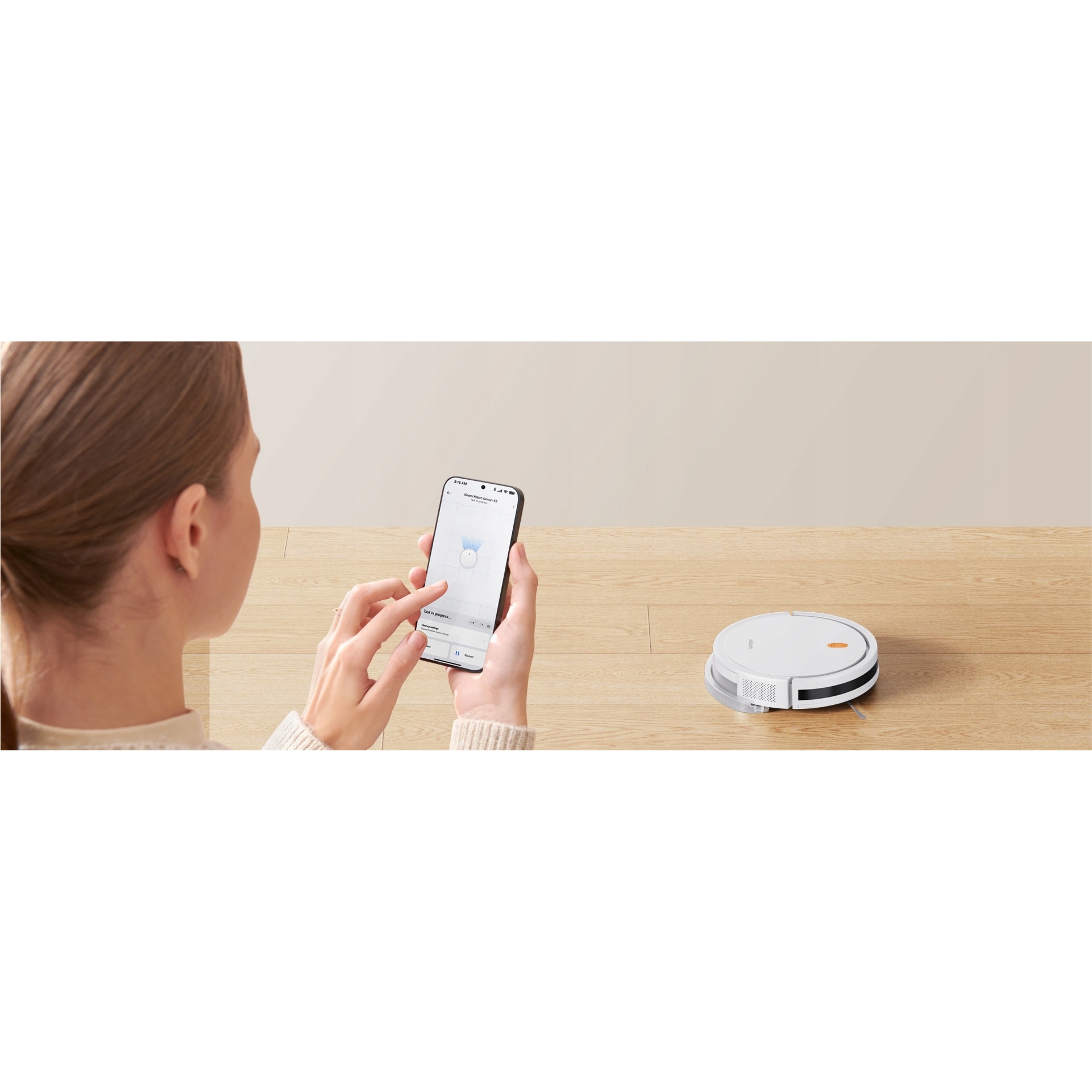 Robot aspirator Xiaomi E5, mop, 110 minute autonomie, alb, 32.1x8.2x32.2cm