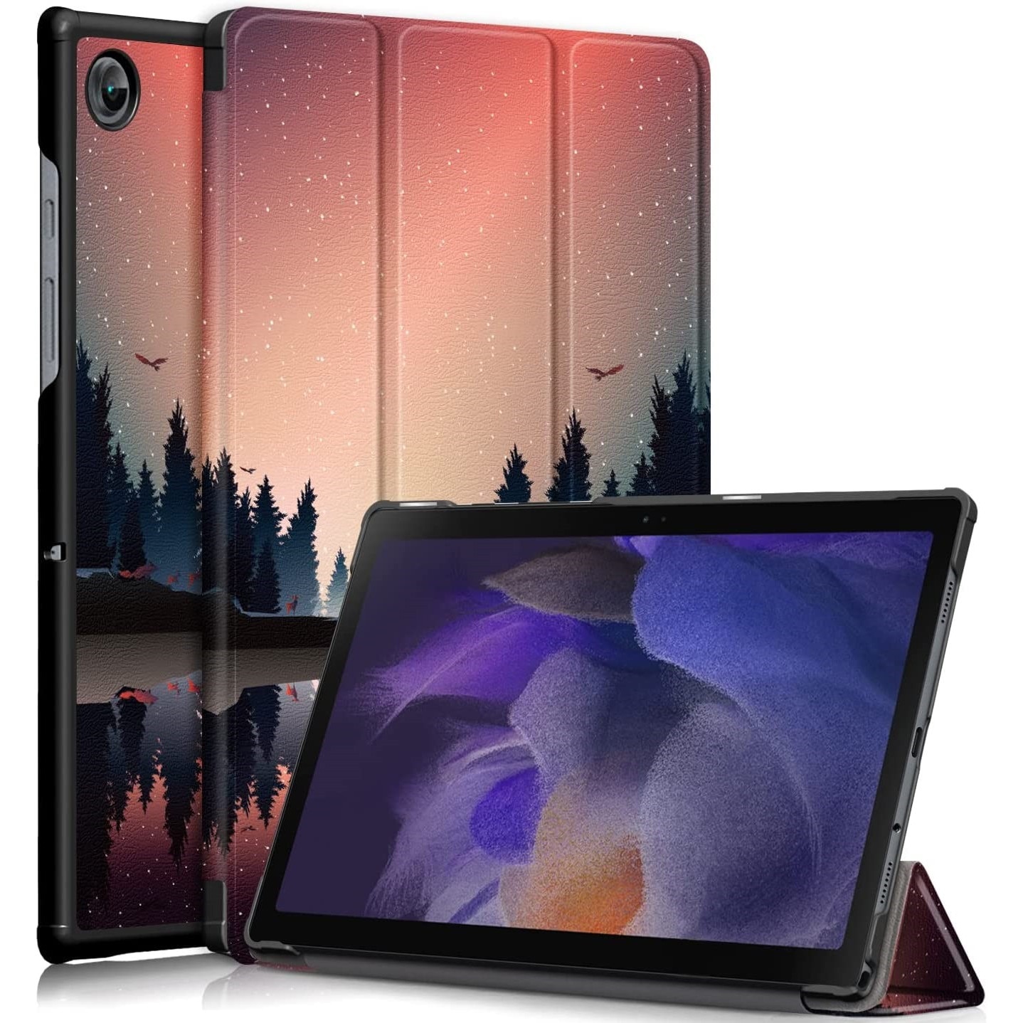 Husa Slim Sigloo, Smart Cover, Trifold, pentru tableta Lenovo Tab M9, TB-310FU, 9 inch, Mirrored in the Lake