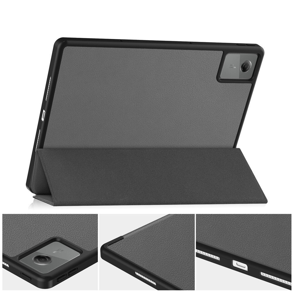 Husa tablete, XGSM, pentru Lenovo Idea Tab Plus, gri, functie suport, material PU si PC