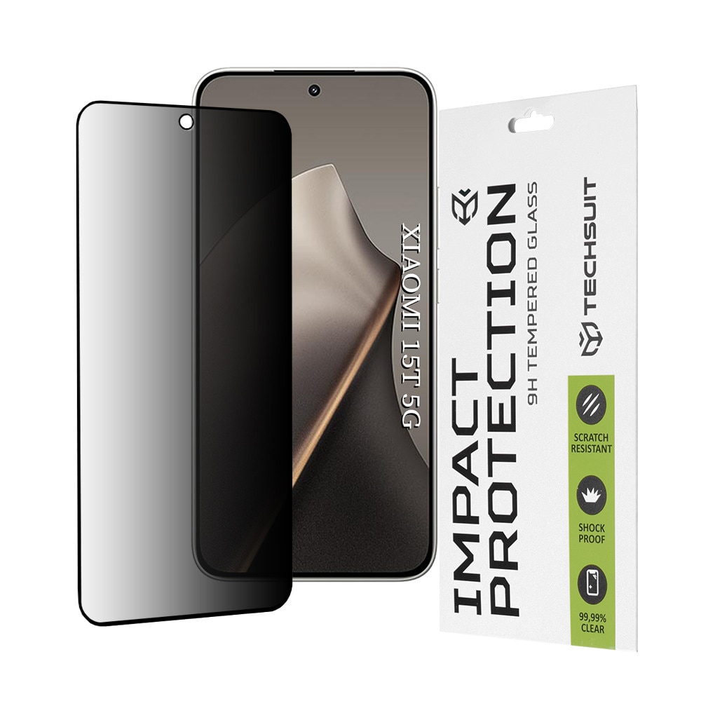 Folie sticla pentru Xiaomi 15T, 111D Privacy Full Glue, Black