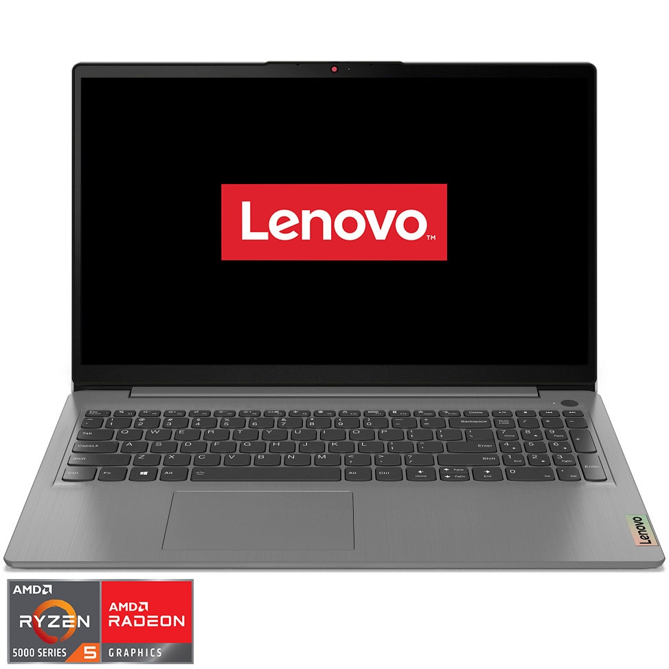 Laptop Lenovo IdeaPad 3 15ALC6 cu procesor AMD Ryzen™ 5 5500U pana la 4.00 GHz, 15.6", Full HD, IPS, 8GB, 512GB SSD, AMD Radeon Graphics, No OS, Arctic Grey