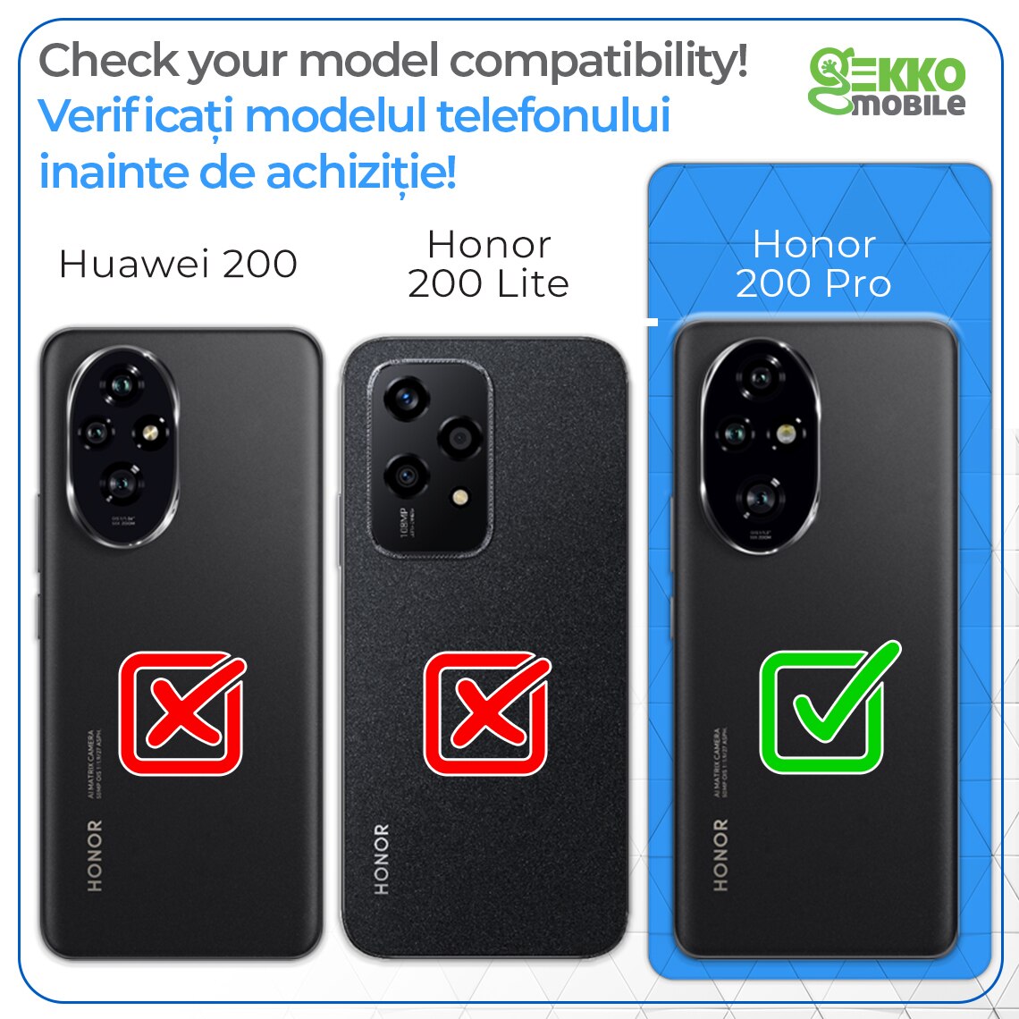 Husa protectie pentru Honor 200 Pro, din silicon gel, Slim, Ultra Clear, margini ridicate, decupaje protectie camere, 2MGekko, Transparenta