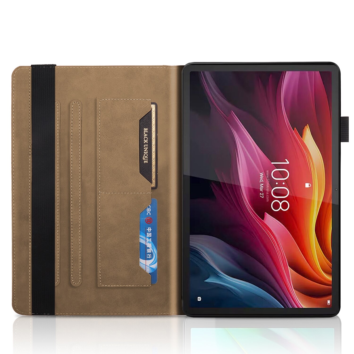Husa tableta pentru Lenovo Tab P12 / Xiaoxin Pad Pro 12.7, serie Life Tree, design orizontal din piele, culoare maro