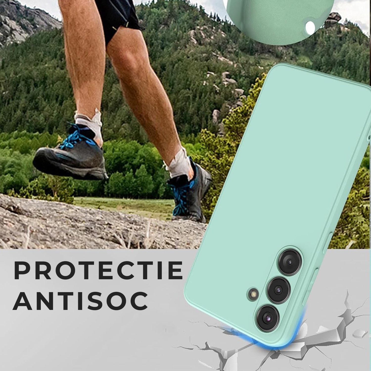 Husa pentru Samsung Galaxy S24 Premium Silicon Daden®, Protectie Camera, Antisoc, Calitate Premium, Verde menta