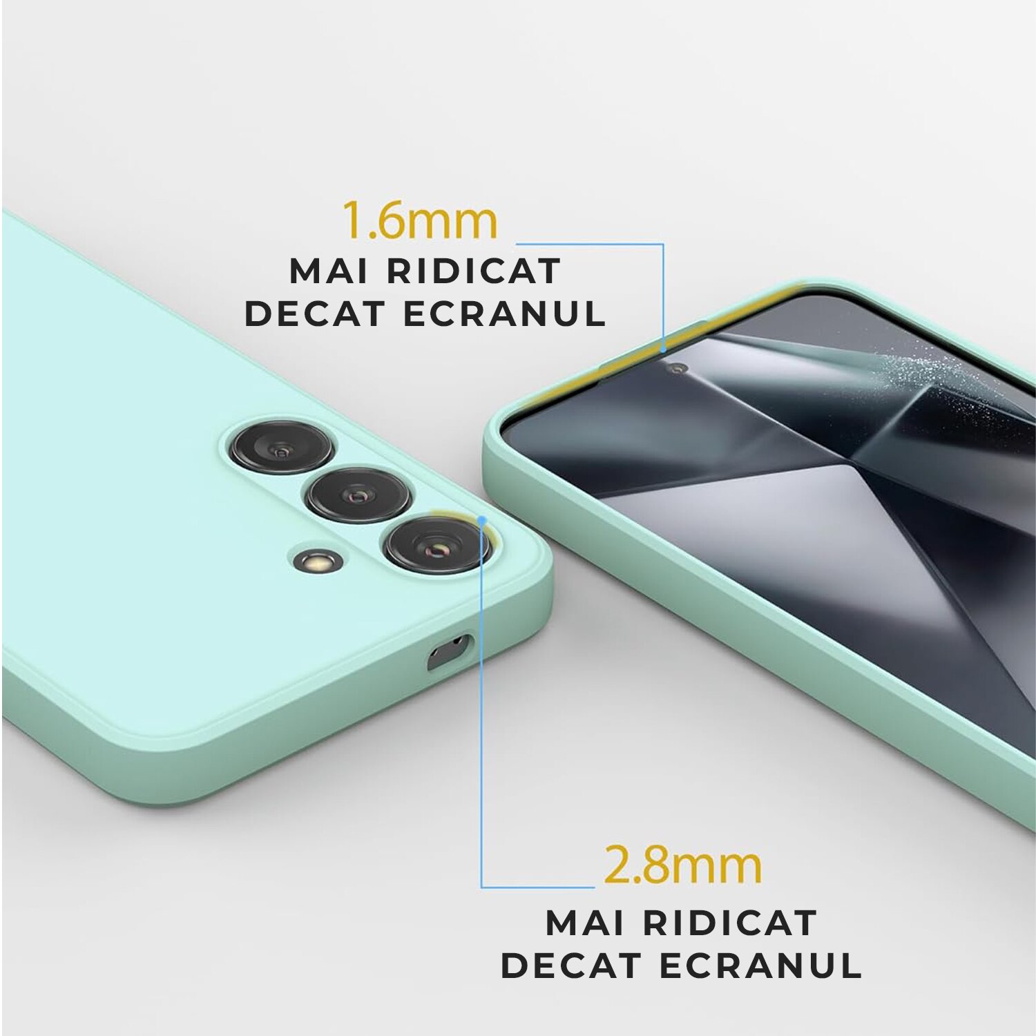 Husa pentru Samsung Galaxy S24 Premium Silicon Daden®, Protectie Camera, Antisoc, Calitate Premium, Verde menta