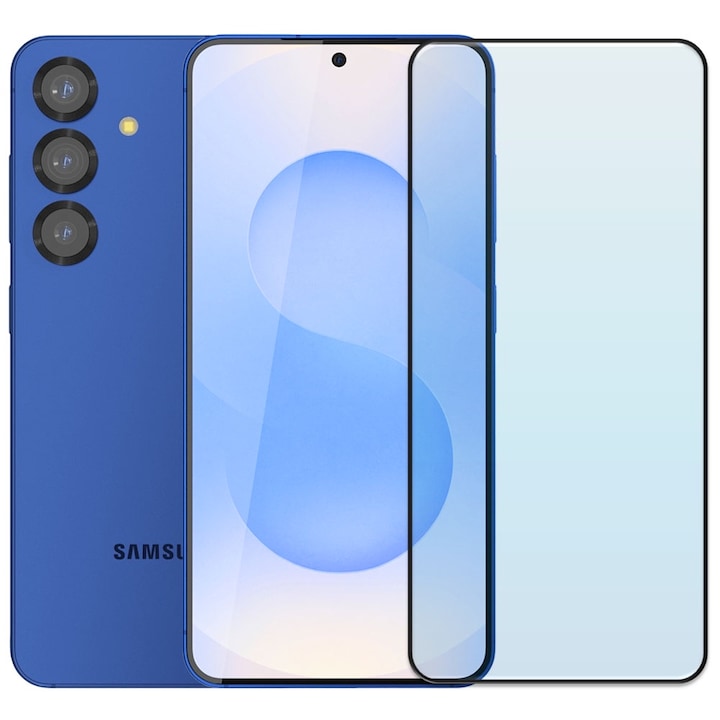 Folie din sticla securizata pentru Samsung Galaxy S25, HAMSTERBOX Glass Shield, Protectie completa ecran, Full face, Aplicare rapida, Case Friendly, Transparenta