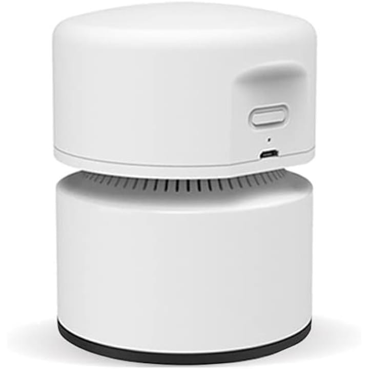 Aspirator mini, 10.5x8cm, alb, design fara fir, autonomie 400 minute, economisire energie
