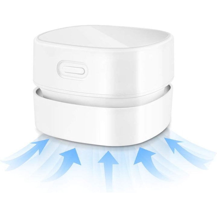 Aspirator desktop fara fir, mini, reincarcabil USB, pentru firimituri si praf, portabil, compact