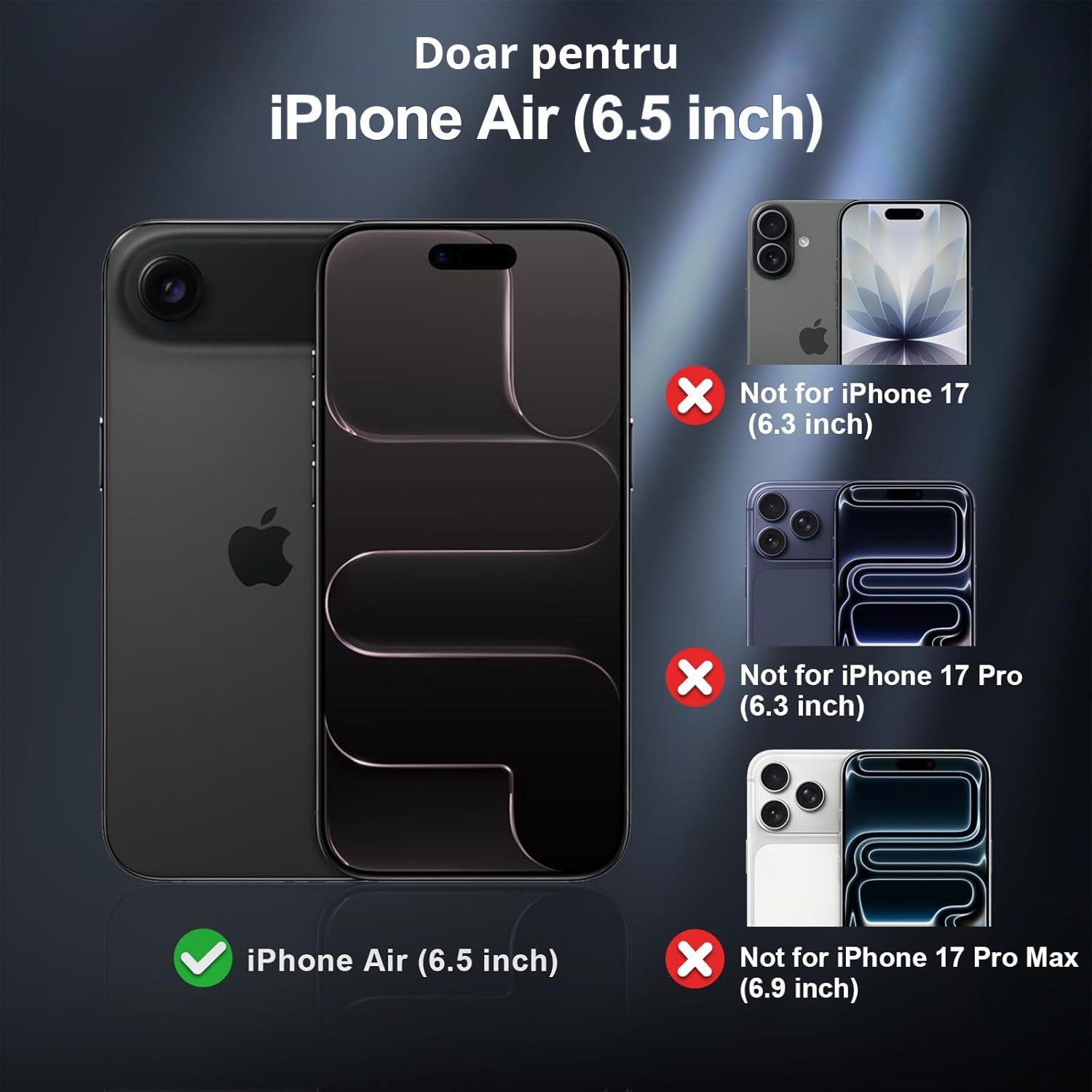 Husa pentru iPhone AIR, MobileSmart, MagSafe, Spate Mat Semitransparent, Protectie Camera, Antisoc, Negru