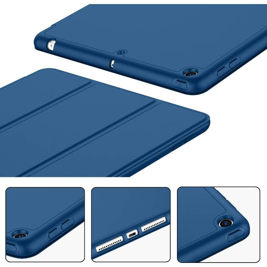 Husa tip Carte cu Suport Pix pentru Apple iPad 10.2 inch 7/8/9, 2019/2020/2021, Protectie completa, Pliabila, Bleumarin