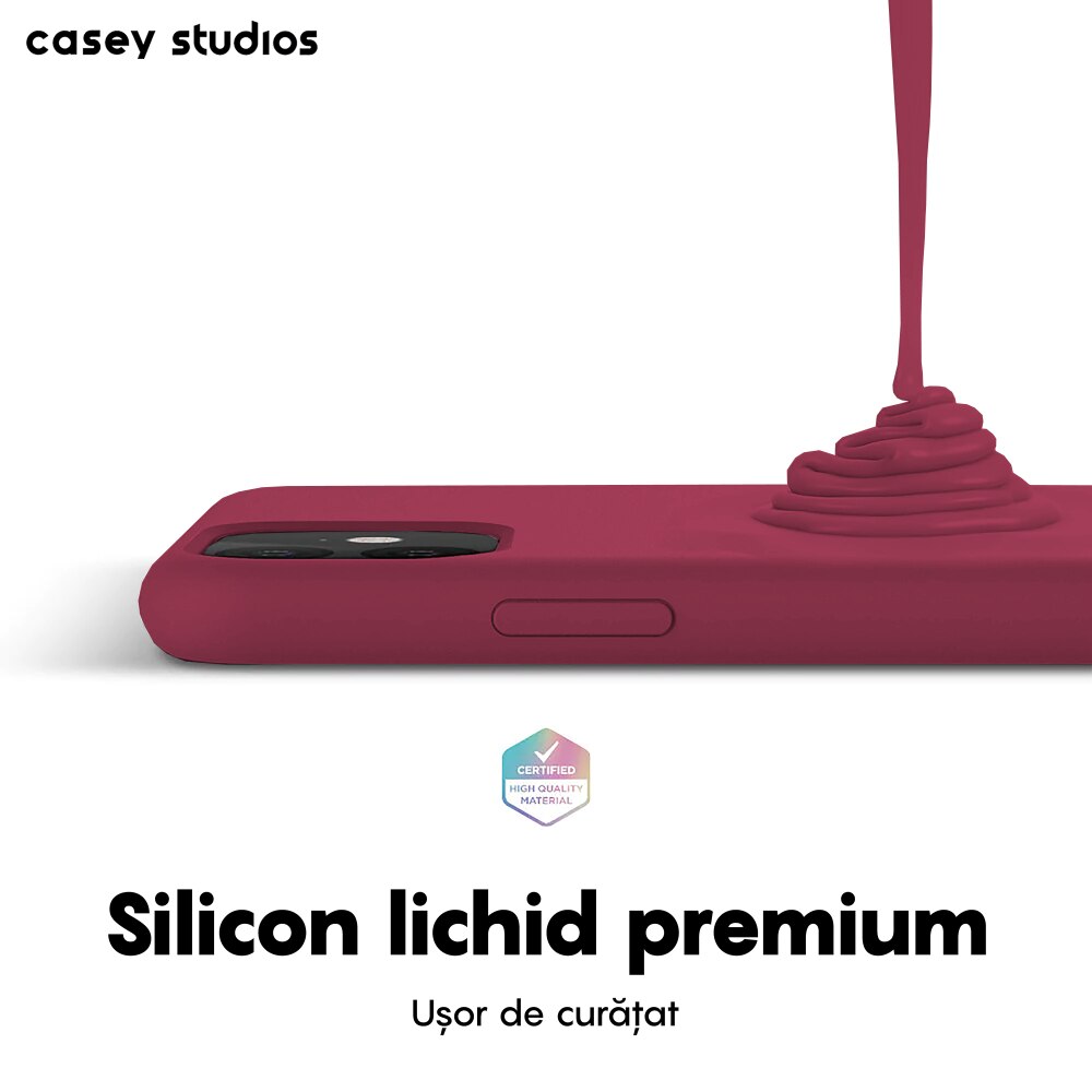 Husa CASEY STUDIOS™ pentru Apple iPhone 11, Soft Silicone Premium, Microfibra in Interior, Burgundy, de Protectie, Ultra Slim, pentru Incarcare Wireless, Margini Ridicate pentru Protectia Ecranului si a Camerelor