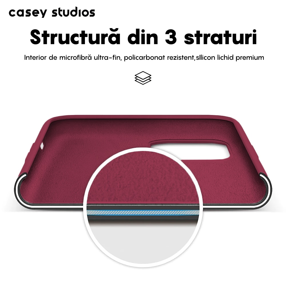 Husa CASEY STUDIOS™ pentru Apple iPhone 11, Soft Silicone Premium, Microfibra in Interior, Burgundy, de Protectie, Ultra Slim, pentru Incarcare Wireless, Margini Ridicate pentru Protectia Ecranului si a Camerelor