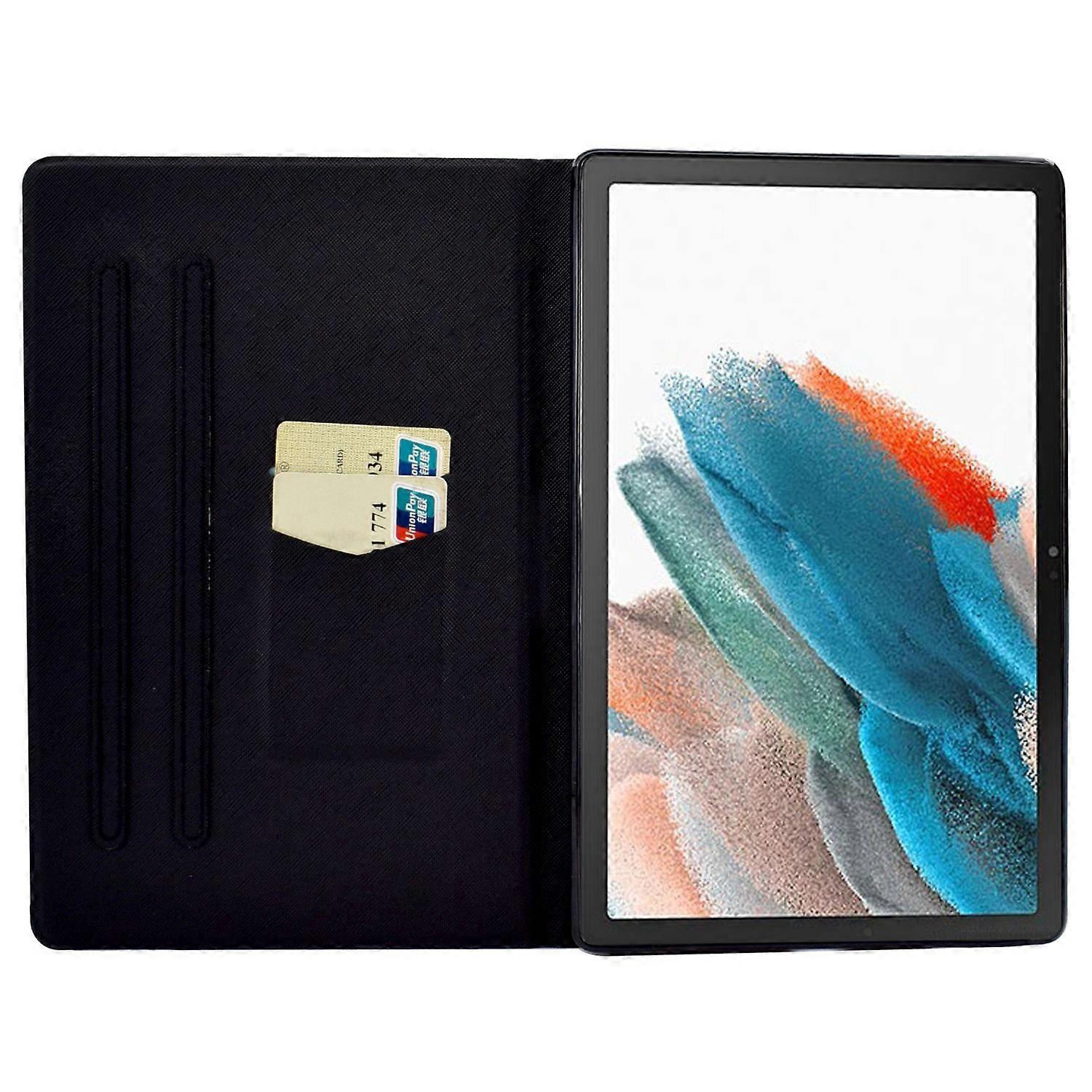 Husa tableta, Big Butterfly, pentru Samsung Galaxy Tab A8 10.5 (2021/2022), multicolor, cu suport si sloturi pentru carduri