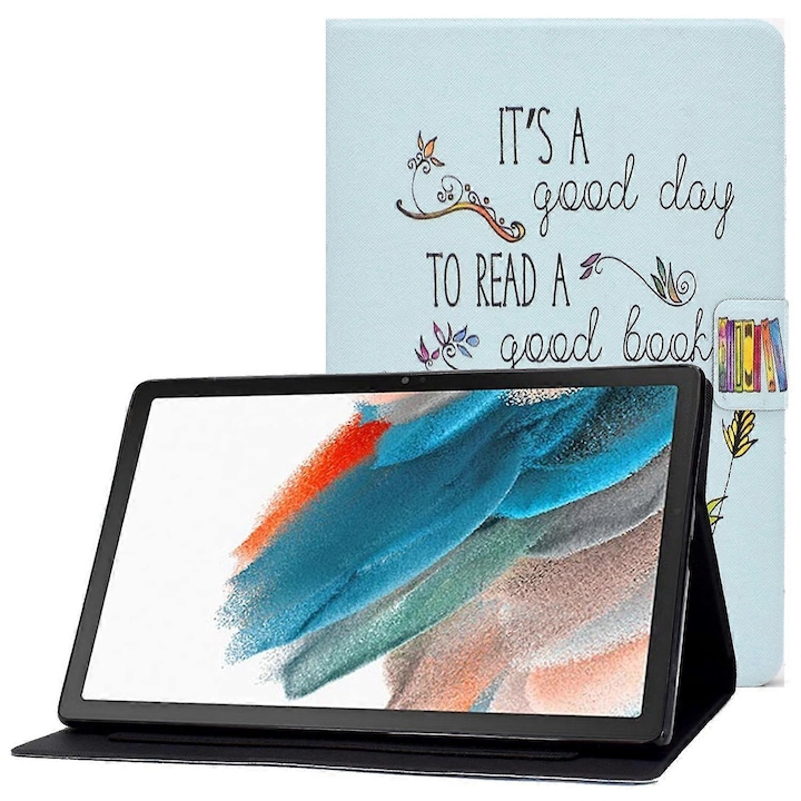 Husa tableta, Big Butterfly, pentru Samsung Galaxy Tab A8 10.5 (2021/2022), multicolor, cu suport si sloturi pentru carduri
