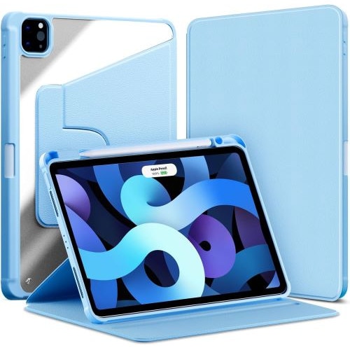 Husa 360 Smart Cover compatibila cu iPad Air 13" 2025/2026, M3/M4, Pencil Slot Rebound, Wake-Sleep, Camera Protection, Bleu