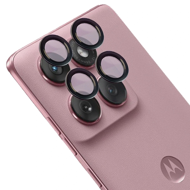 Folie protectie Bizon Glass Snap Lens pentru Motorola Edge 60/60 Pro/60 Fusion, 9H, 0,3mm, negru, set complet