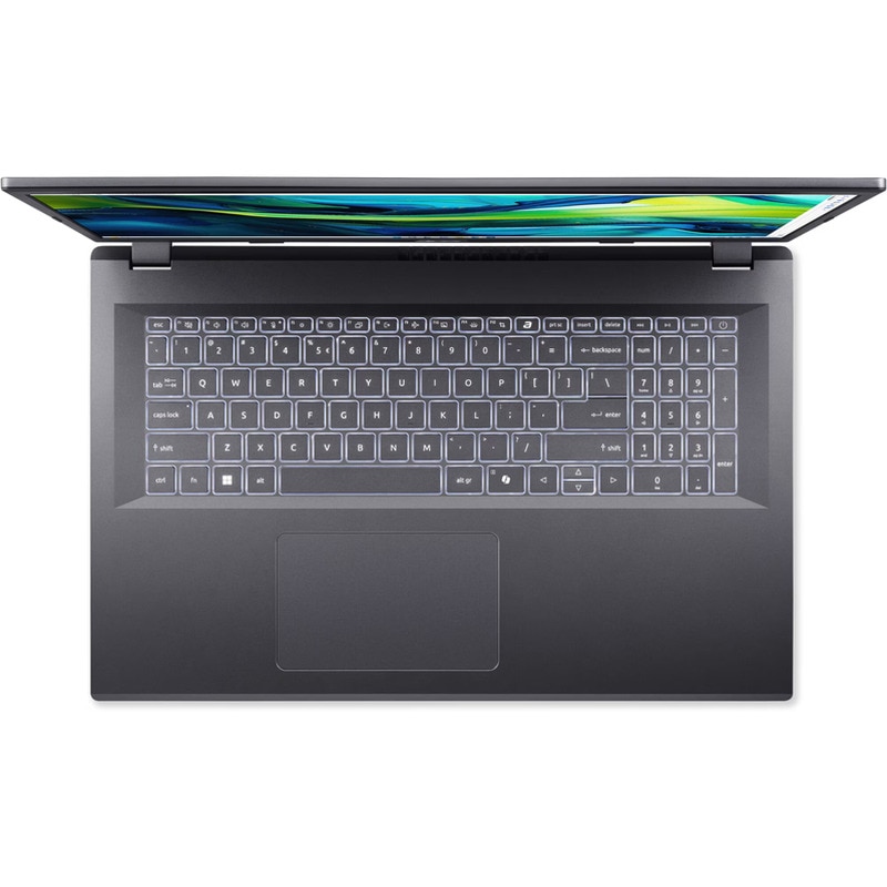 Laptop Acer Aspire 17 A17-51M Procesor Intel Core 7 150U 12M Cache, up to 5.40 GHz 17.3" FHD, 16GB LPDDR5, 1TB SSD, Intel Graphics, Linux, Gri