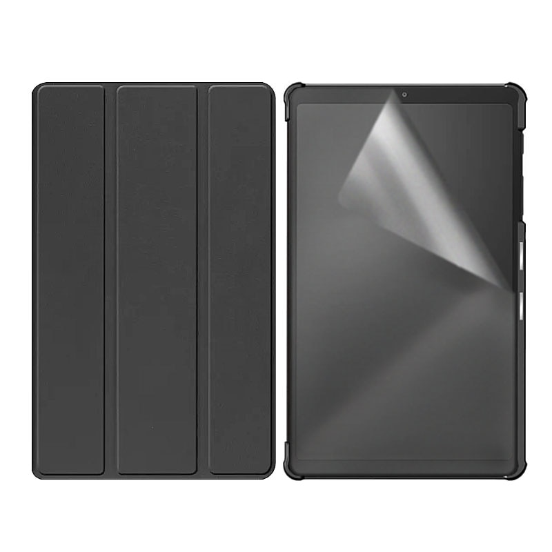 Set Husa Tableta AZIAO si Folie Silicon Matte pentru Samsung Galaxy Tab S6 Lite P610/P615, Protectie 360, Hydrogel Regenerabil, Paper Feeling, Interior Catifea, Functie de Stand, Display Protejat, Smart Cover, Colturi Anti-Soc, Negru