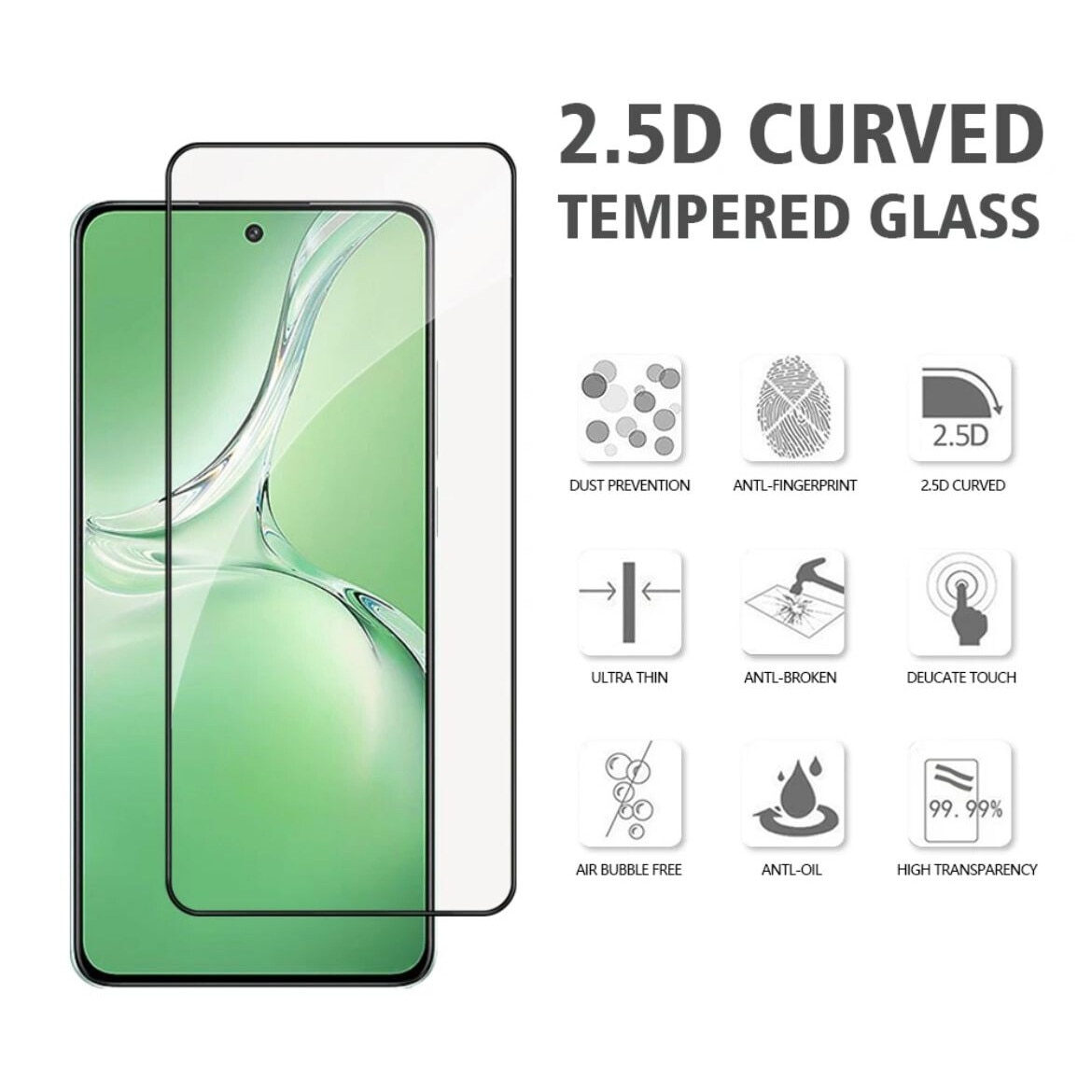 Folie sticla securizata compatibila cu Oppo A40, Full Glue, Full Cover