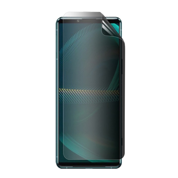 Folie Privacy Silicon Ecran pentru Sony Xperia 5 IV, Silicon Hydrogel, Flexible Hydro-Crystal, Protectie Completa, Full Glue, Instalare usoara, Set complet pentru Instalare