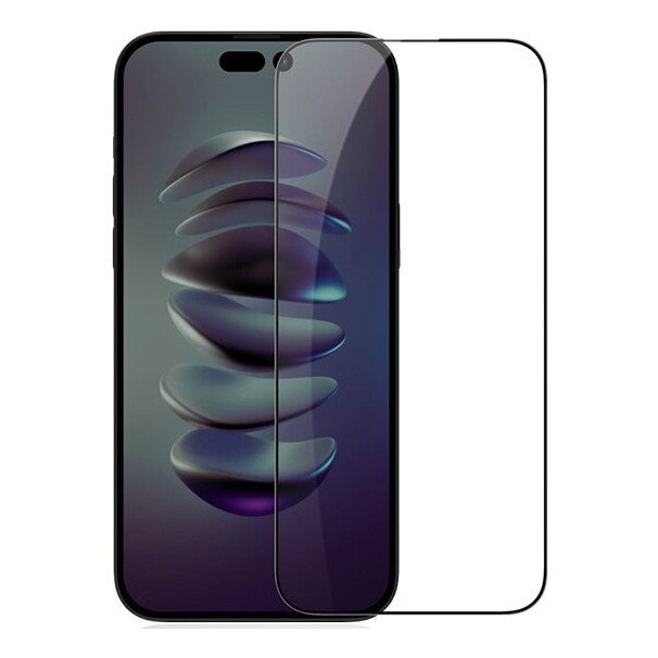Folie Sticla Securizata Upzz Rinbo Compatibila Cu iPhone 15 Pro, Adeziv Pe Toata Suprafata, Full Cover, Duritate 9h