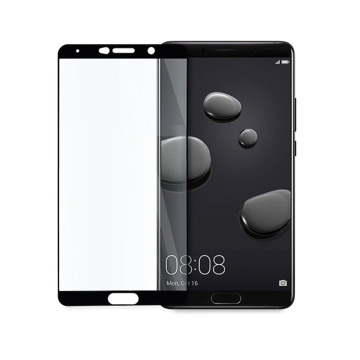 Folie de Sticla pentru Huawei Mate 10, Full Glue, Full Cover, Negru