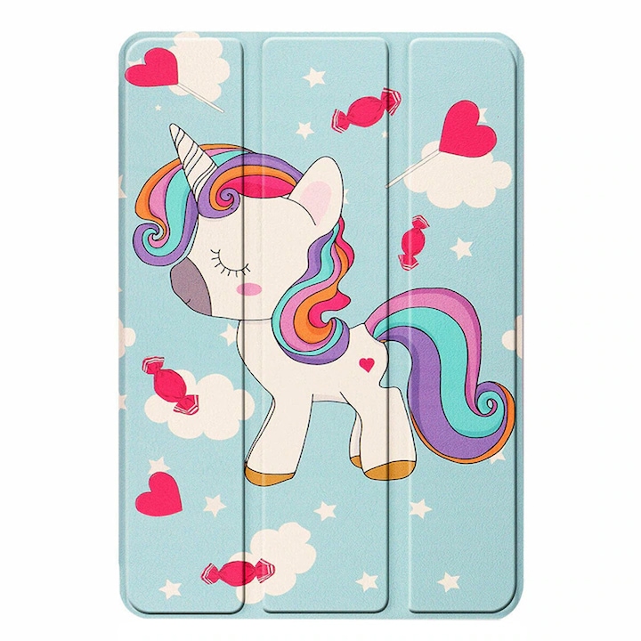 Husa tableta din piele pentru Xiaomi Pad 7 / 7 Pro, Protectie Completa, Functie de Stand, Albastru/Roz