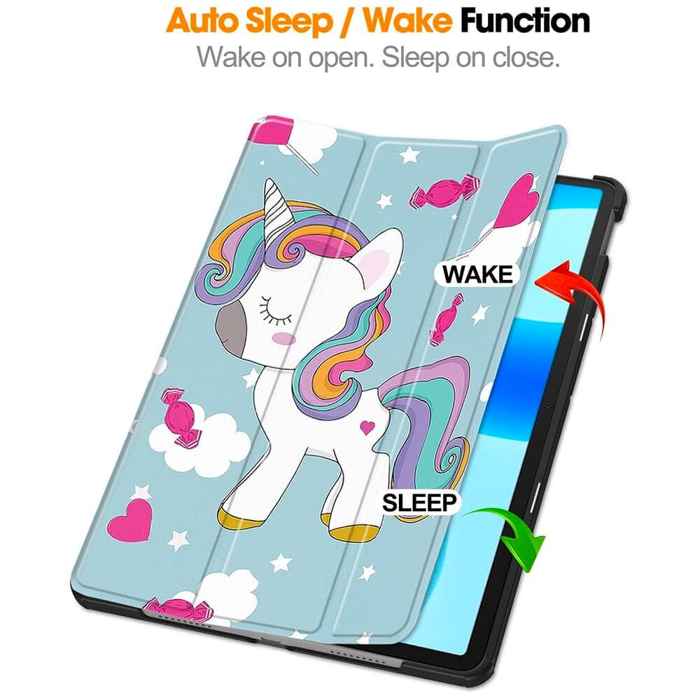 Husa tableta din piele pentru Xiaomi Pad 7 / 7 Pro, Protectie Completa, Functie de Stand, Albastru/Roz