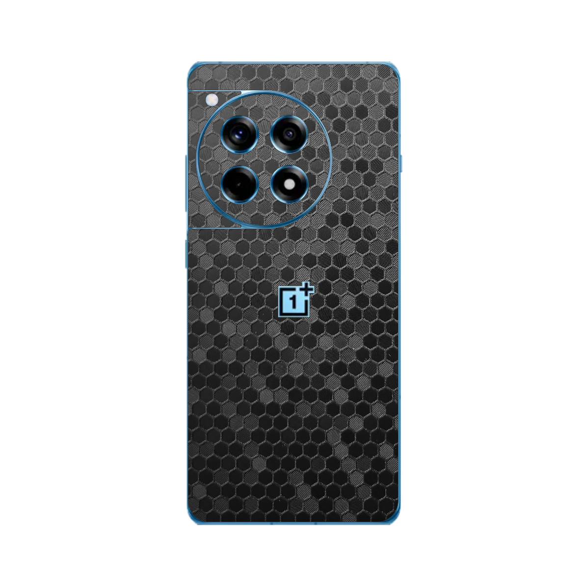 Folie Protectie iSkinz pentru OnePlus 12R - Honeycomb Negru Black, Simple Cut, Skin Adeziv, Cover pentru Carcasa Spate