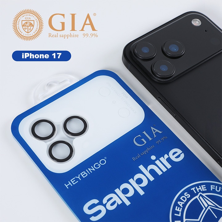 Folie Camera din sticla pentru iPhone 17 Pro Max, Din Safir 99.9 % Certificat GIA, Full Cover, Protectie Profesionala, Ultra Rezistenta, Calitate Premium