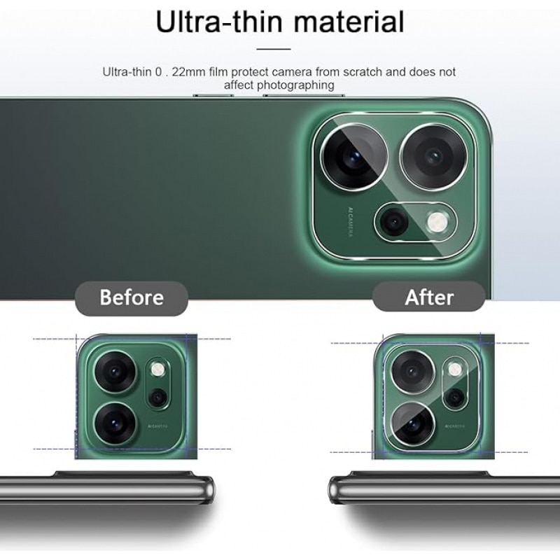 Folie protectie camera, 2 buc, sticla securizata 9H, transparenta, 0.33mm, OPPO Reno 14F